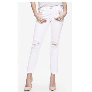 Express white cropped leggings mid rise 0R
